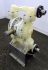Used Wilden P800 Advanced Air Operated Double Diaphragm Pump, Model P800/PPPP/TF/TF/PTV, Polypropylene. Rated approximate 164 gallons per minute, 1/4” maximum solids handling. 2” Inlet/outlet. Mounte...