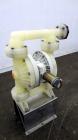 Used Wilden P800 Advanced Air Operated Double Diaphragm Pump, Model P800/PPPP/TF/TF/PTV, Polypropylene. Rated approximate 164 gallons per minute, 1/4” maximum solids handling. 2” Inlet/outlet. Mounte...