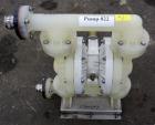 Used Wilden P800 Advanced Air Operated Double Diaphragm Pump, Model P800/PPPP/TF/TF/PTV, Polypropylene. Rated approximate 164 gallons per minute, 1/4” maximum solids handling. 2” Inlet/outlet. Mounte...
