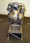 Used Wilden P800 Pro-Flo Air Operated Double Diaphragm Pump, Model P800/SSPP/ND/ND/ND, 316 Stainless Steel. Rated approximate 156 gallons per minute, 1/4