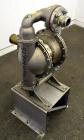 Used Wilden P800 Pro-Flo Air Operated Double Diaphragm Pump, Model P800/SSPP/ND/ND/ND, 316 Stainless Steel. Rated approximate 156 gallons per minute, 1/4