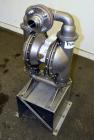 Used Wilden P800 Pro-Flo Air Operated Double Diaphragm Pump, Model P800/SSPP/ND/ND/ND, 316 Stainless Steel. Rated approximate 156 gallons per minute, 1/4