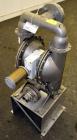 Used Wilden P800 Pro-Flo Air Operated Double Diaphragm Pump, Model P800/SSPP/ND/ND/ND, 316 Stainless Steel. Rated approximate 156 gallons per minute, 1/4