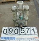 USED: Wilden air operated double diaphragm pump, model T4/PPPB/TF/TF/PTV, plastic. Rated 50 gallons per minute at 80 psi. 3/16