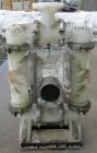 USED: Wilden air operated double diaphragm pump, model T4/PPPB/TF/TF/PTV, plastic. Rated 50 gallons per minute at 80 psi. 3/16