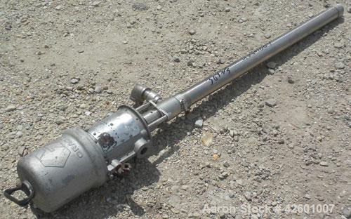 Used Graco Drum Pump, Model 207-352, Series G01F, 304 stainless steel. Approximately 42" long shaft, open design. Rated approximately 3 gallons per minute, ratio 10 to 1.