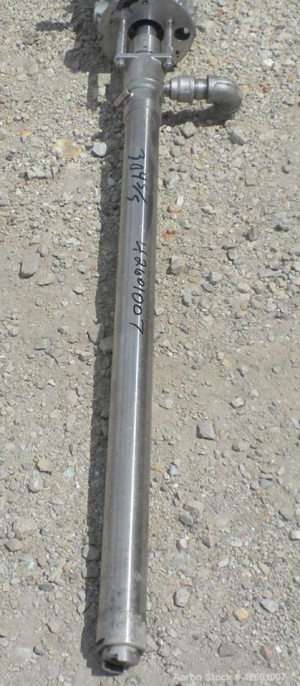 Used Graco Drum Pump, Model 207-352, Series G01F, 304 stainless steel. Approximately 42" long shaft, open design. Rated approximately 3 gallons per minute, ratio 10 to 1.