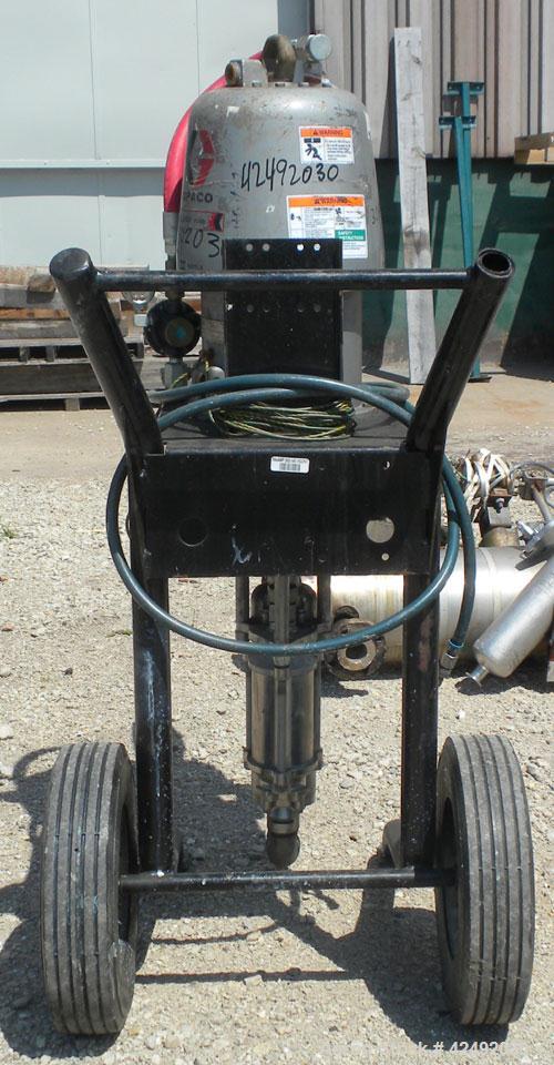 Used Graco Air Operated Bulldog High-Flo Circulation Pump, Part #220578, Series L99C, 304 Stainless Steel. Rated 24 gallons per minute (91 Liters), ratio 4 to 1. Maximum air working pressure 100 psi,...