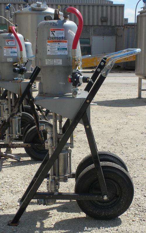 Used Graco Air Operated Bulldog High-Flo Circulation Pump, Part #220578, Series I02C, 304 Stainless Steel. Rated 24 gallons per minute (91 liters), ratio 4 to 1. Maximum air working pressure 100 psi,...