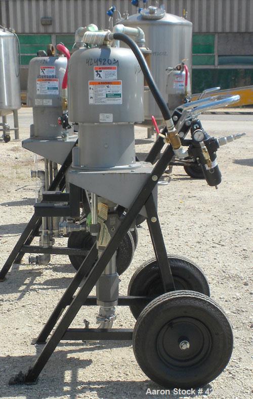 Used Graco Air Operated King Dura-Flo Circulation Pump, Part #237286, Series B03B, 304 Stainless Steel. Rated 3.4 gallons per minute at 60 cycles per minute, ratio 65 to 1. Maximum air working pressu...