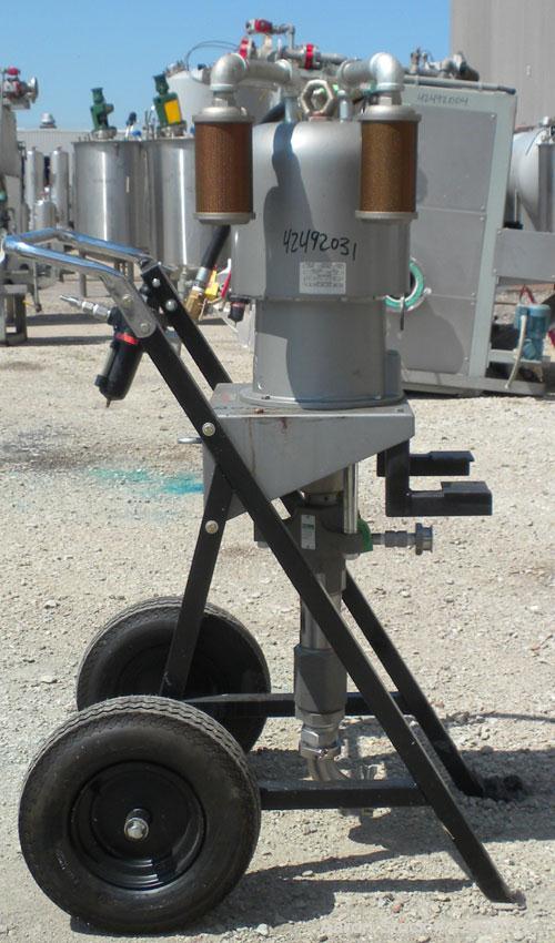 Used Graco Air Operated King Dura-Flo Circulation Pump, Part #237286, Series B03B, 304 Stainless Steel. Rated 3.4 gallons per minute at 60 cycles per minute, ratio 65 to 1. Maximum air working pressu...