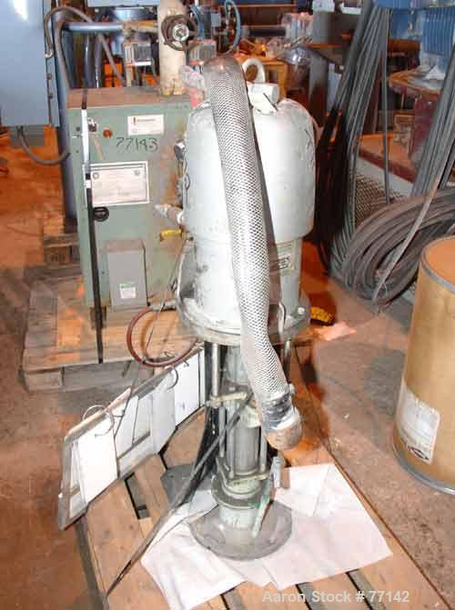 USED: Graco Bulldog drum pump, series G3A, model 901413. 10:1 ratio,120 psi, approx capacity 6-22 gallons per minute. Mounted on a frame.