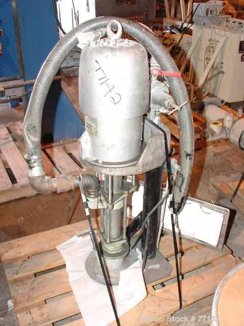 USED: Graco Bulldog drum pump, series G3A, model 901413. 10:1 ratio,120 psi, approx capacity 6-22 gallons per minute. Mounted on a frame.