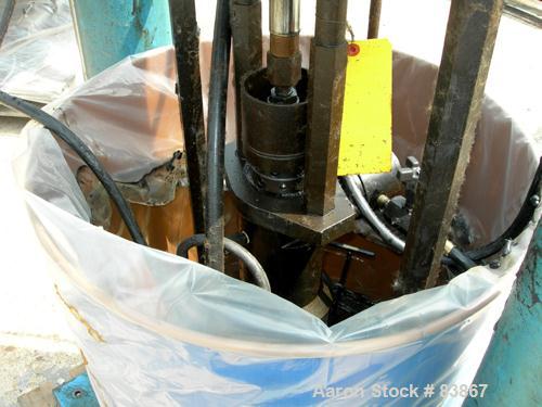 USED: Johnstone air operated 55 gallon drum unloading pump, model JPC 1001, size S1-8-HDE. 8" air motor, ratio 42:1, 20 psi to 100 psi operating range, 12 cubic inch volume per cycle. Base mounted.