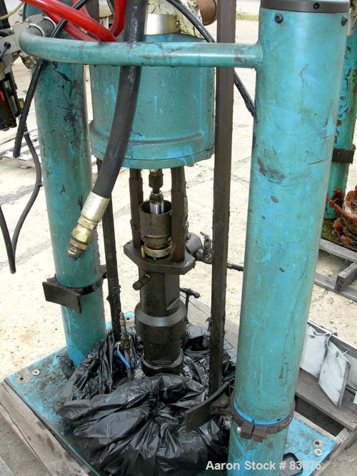 USED: Johnstone air operated 55 gallon drum unloading pump, model JPC 1001. 8" air motor, ratio 42:1, 20 psi to 100 psi operating range, 12 cubic inches volume per cycle. Base mounted.