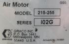 Used Graco Air Operated Bulldog High-Flo Circulation Pump, Part #220578, Series I02C, 304 Stainless Steel. Rated 24 gallons per minute (91 liters), ratio 4 to 1. Maximum air working pressure 100 psi,...