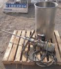 Used Graco Air Operated President Drum Pump, Model 224-348, Series L92A, 304 stainless steel. Rated 3 gallons per minute at 180 psi. Ratio 10:1. Includes a 30 gallon 304 stainless steel tank. 17 1/2