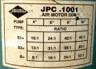 USED: Johnstone air operated 55 gallon drum unloading pump, model JPC 1001, size S1-8-HDE. 8