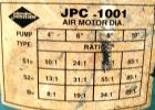 USED: Johnstone air operated 55 gallon drum unloading pump, model JPC 1001. 8