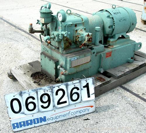 Used Oilgear Hydraulic Unit, Model DH1217. 20 hp, 3/60/230/460 volt, 1175 rpm XP motor. Maximum 1700 psi. Includes a reservoir.