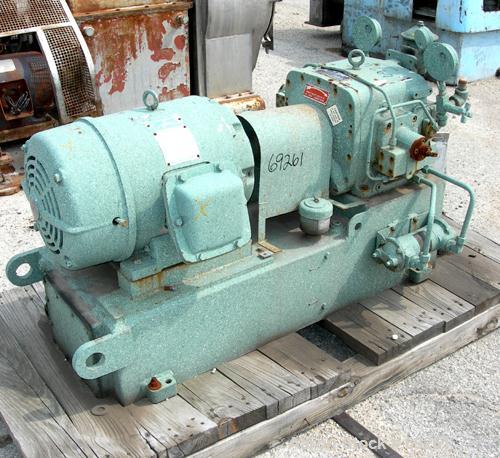 Used Oilgear Hydraulic Unit, Model DH1217. 20 hp, 3/60/230/460 volt, 1175 rpm XP motor. Maximum 1700 psi. Includes a reservoir.