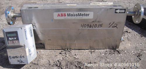 Used ABB Instrumentation K-Flow Mass Flow Meter, Model K-500, 316 stainless steel. Sensor 700221. Mass meter control box, model K-250, serial #400311. Approximate 1'' inlet/outlet.