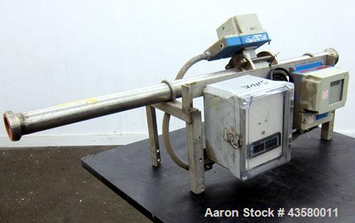 Used Fischer & Porter Magnetic Flow Meter, Model IODI476PH12PM29KY13A1112D1. Size 50mm (1.96"). Ceramic liner, platinum electrode. Includes a Fischer & Porter Magnetic Flow Meter signal converter, mo...