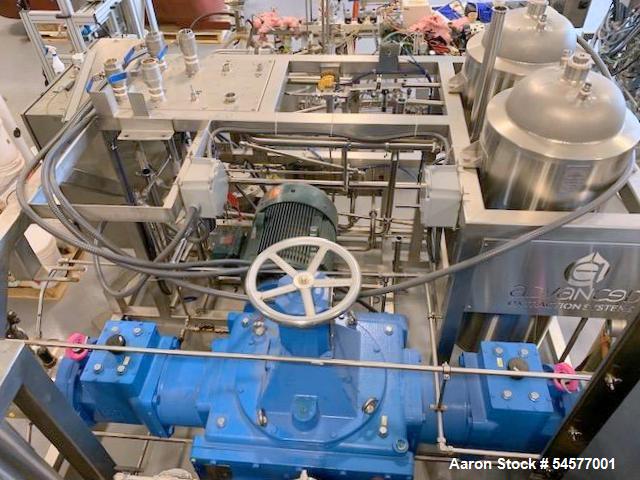 Unused LEWA Ecoflow high-pressure metering system configured for CO2 service. 30 kg/min capacity. Consists of: LEWA Ecoflow metering pump, High-pressure CO2 configuration; Baldor-Reliance 75 HP Sever...