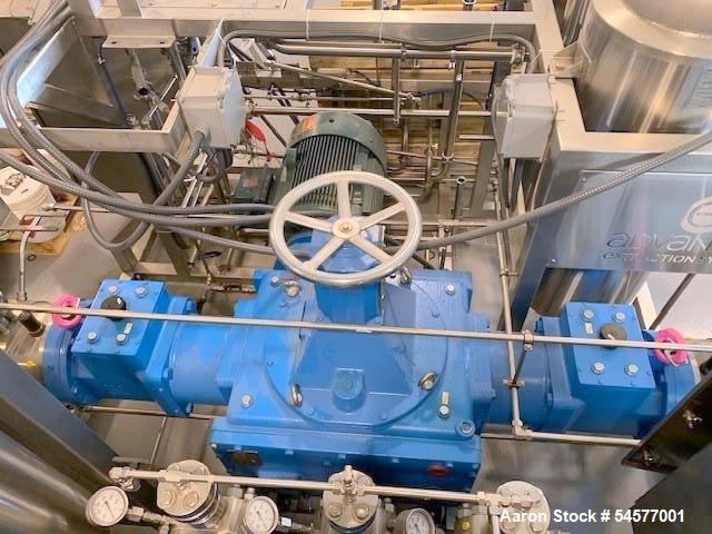 Unused LEWA Ecoflow high-pressure metering system configured for CO2 service. 30 kg/min capacity. Consists of: LEWA Ecoflow metering pump, High-pressure CO2 configuration; Baldor-Reliance 75 HP Sever...