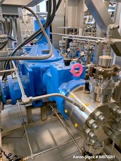Unused LEWA Ecoflow high-pressure metering system configured for CO2 service. 30 kg/min capacity. Consists of: LEWA Ecoflow metering pump, High-pressure CO2 configuration; Baldor-Reliance 75 HP Sever...