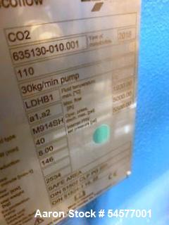 Unused LEWA Ecoflow high-pressure metering system configured for CO2 service. 30 kg/min capacity. Consists of: LEWA Ecoflow metering pump, High-pressure CO2 configuration; Baldor-Reliance 75 HP Sever...