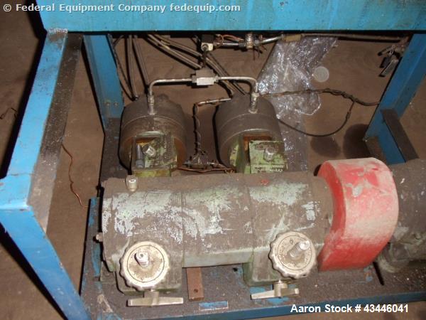Used Lewa pump skid with (2) type HM2, rated 190 stokes/minute, 900 kg max plunger load with 5/3 hp, 90/460 volt xp motor drive, serial# 76479, 100.535.