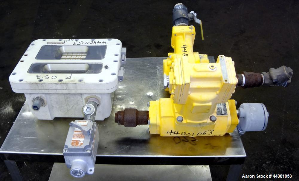 Used Liquid Controls Metering Pump, Model M-5-16, Carbon Steel. Serial #451555. Includes a Smith Meter Accuload III panel.
