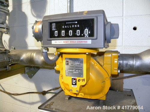 Used Liquid Controls Group Positive Displacement Meter, Model M-15-15. Flow rate 40-200 gallons per minute, maximum pressure 150 psi. Includes a  meter register.