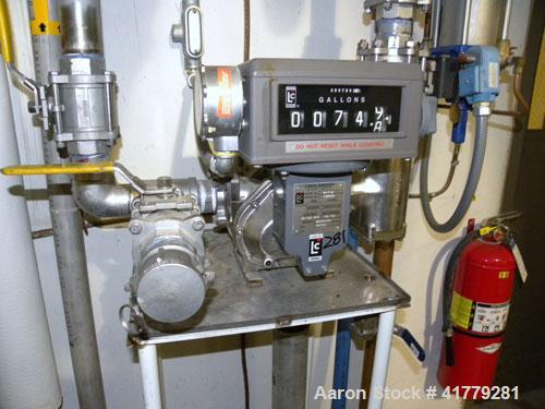 Used- Liquid Controls Group Positive Displacement Meter, Model M-7-8. Flow rate 20-100 gallons per minute, maximum pressure ...