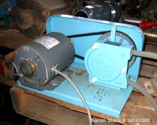 Used Little Giant Peristalic Pump, Model LG30L. 1/3 hp belt driven. Base mounted.