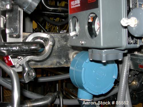 Used Micro Motion Flow Meter, Model DL65S242SU, 316 Stainless Steel Product Contact Areas. Flow cal 20.4324.26, dens flow 11363133714.26. Rated volume 0 to 15 gallons per minute, mass 0 to 125 pounds...