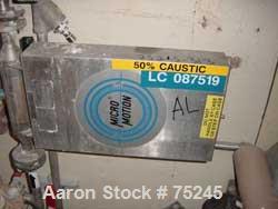 Used Micro Motion Flow Meter, Model DS100H134, Type 25, Factor 18676, Stainless Steel. 1" Inlet/outlet. Temp range -240 deg C to 204 deg C. Tube pressure 1500 psig @ 25 deg C. Conn pressure 275 psig ...