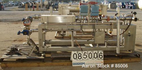 Used Micro Motion Flow Meter System Consisting Of: (1) Micro Motion flow meter, model DS150S141, 316 stainless steel. Rated 1500 PSI at -240 to 20 Degrees C. Dens cal factor 095B40113974, flow cal fa...