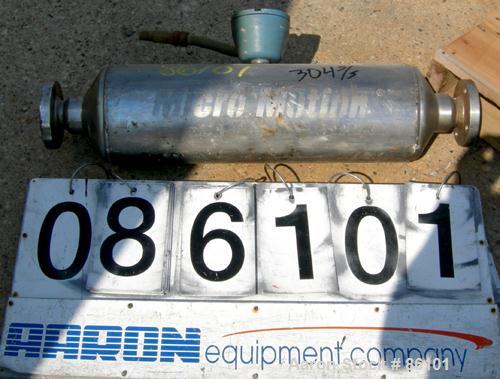 Used Micro Motion Straight Tube Flow Meter, Model T150T641SQBAEZZZ, 304 Stainless Steel. Rated volume 0 to 383 gallons per minute, mass 0 to 3200 pounds per minute. 1-1/2" inlet/outlet, temp range -6...