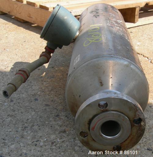 Used Micro Motion Straight Tube Flow Meter, Model T150T641SQBAEZZZ, 304 Stainless Steel. Rated volume 0 to 383 gallons per minute, mass 0 to 3200 pounds per minute. 1-1/2" inlet/outlet, temp range -6...