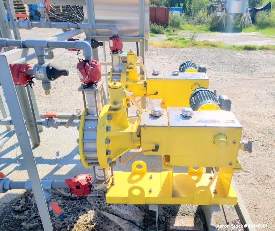 Dosing Pump Skid. Consisting of (2) Milton Roy Metering dosing pumps