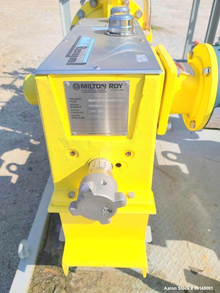 Dosing Pump Skid. Consisting of (2) Milton Roy Metering dosing pumps