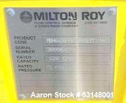 Dosing Pump Skid. Consisting of (2) Milton Roy Metering dosing pumps