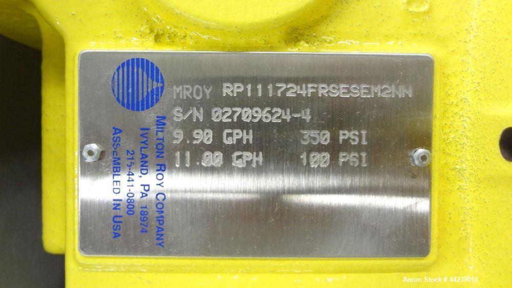 Unused- Milton Roy P Series Metering Pump, Model RP111724FRSESEM2NN, 316 Stainless Steel. Rated 939 gallons per hour, 0.165 ...