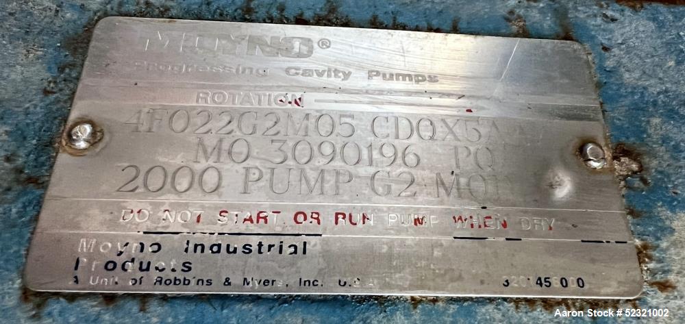 Moyno 2000 Single Auger Feed Positive Displacement Pump