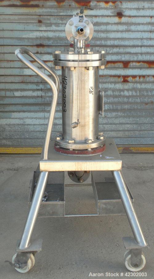 Used Jogler Single Tube Armored Sight Flow Indicator, Model 18-FS-PI60-S660. 316 Stainless steel shield, 6" diameter x 18" long Borosilicate sight tube. 15" Long visual length. Nominal rating 40 psig...