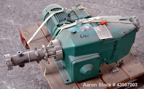 Used Orlita Crank Drive Valveless Plunger Metering Pump, Type DK 32.18, Stainless Steel. Type RB150 crank drive. Stroke length 0-32 mm, approximately 100 liters an hour (0.44 gallons per minute) at 1...