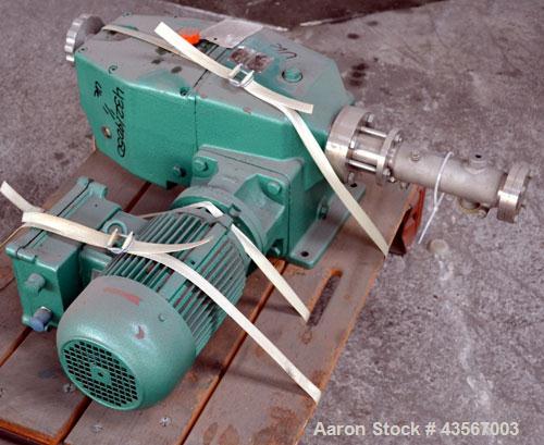 Used Orlita Crank Drive Valveless Plunger Metering Pump, Type DK 32.18, Stainless Steel. Type RB150 crank drive. Stroke length 0-32 mm, approximately 100 liters an hour (0.44 gallons per minute) at 1...
