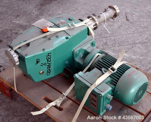 Used Orlita Crank Drive Valveless Plunger Metering Pump, Type DK 32.18, Stainless Steel. Type RB150 crank drive. Stroke length 0-32 mm, approximately 100 liters an hour (0.44 gallons per minute) at 1...